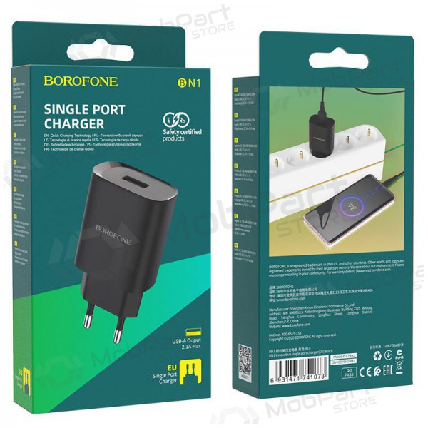 Cargador Borofone BN1 2.1A (negro)