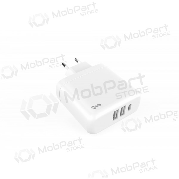 Cargador BeHello USB-C 45W PD + 2 USB (blanco)