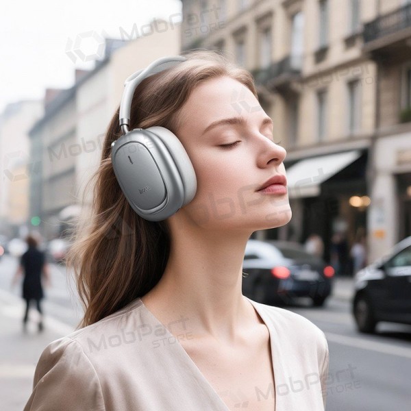 Auriculares inalámbricos con micrófono Hoco W68 ANC Bluetooth plateados