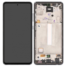 Ekranas Samsung A525/A526 A52 4G/5G 2021 su lietimui jautriu stikliuku y rėmeliu Awesome Black OLED (real size)