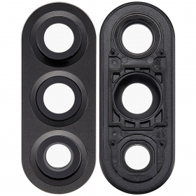 Cristal de cámara con marco para Samsung Galaxy A56 5G (negro)