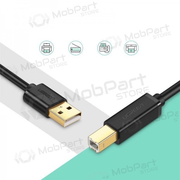 Cable USB para impresoras Ugreen US135 USB-A a USB-B 3 m negro