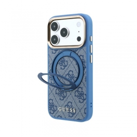 Funda para Apple iPhone 18 Pro - Guess PU 4G Ring Stand MagSafe (azul)