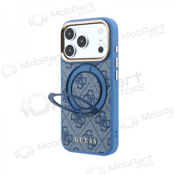 Funda para Apple iPhone 18 Pro - Guess PU 4G Ring Stand MagSafe (azul)
