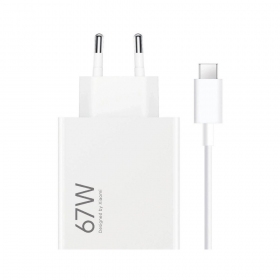 Cargador de teléfono Xiaomi HyperCharge Combo BHR9465EU 67 W USB-A USB-C blanco.