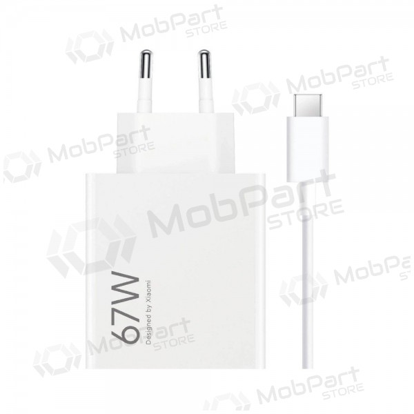 Cargador de teléfono Xiaomi HyperCharge Combo BHR9465EU 67 W USB-A USB-C blanco.