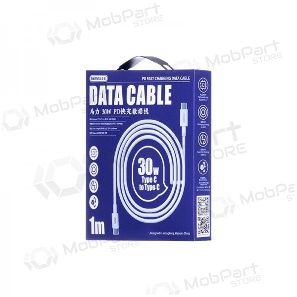 USB cable Remax RC-C021 USB-C to USB-C 30W 1.0m blanco