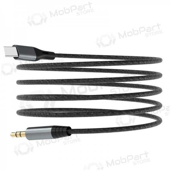 Cable de audio Dudao L11ProT USB-C a 3.5 mm 1 m negro