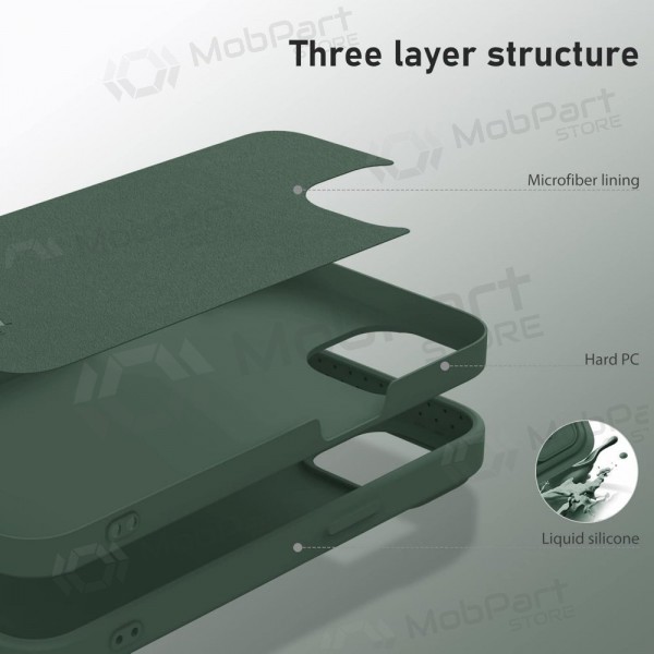 Apple iPhone 15 Pro funda „Nillkin Silicone“ (verde oscuro) Apple iPhone 15 Pro funda „Nillkin Silicone“ (verde oscuro)