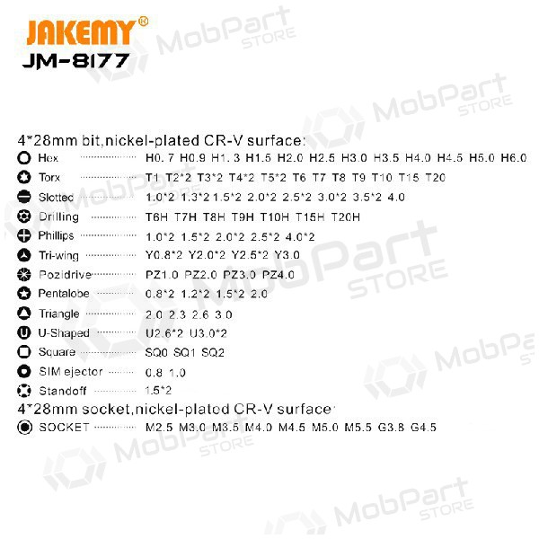 Destornillador (106 antgaliai) Jakemy JM-8177