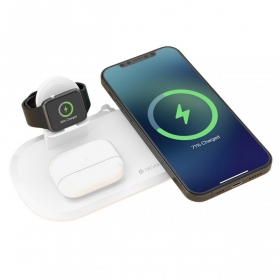 Cargador inalámbrica Devia 3in1 Smart Phone, Apple Watch, Airpods (blanco)