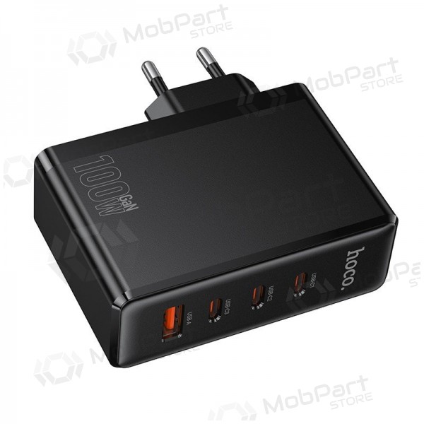 Cargador de teléfono Hoco N85 100 W 3x USB-C + USB-A negro