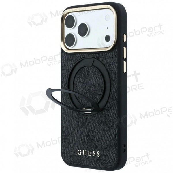 Funda para Apple iPhone 18 Pro - Guess PU 4G Ring Stand MagSafe (negra)