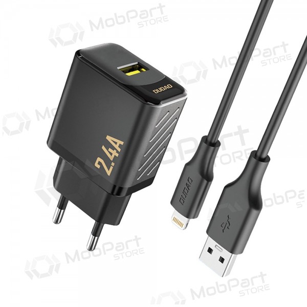 Cargador de teléfono Dudao A23L 12 W USB-A con cable USB-A a Lightning de 1 m negro