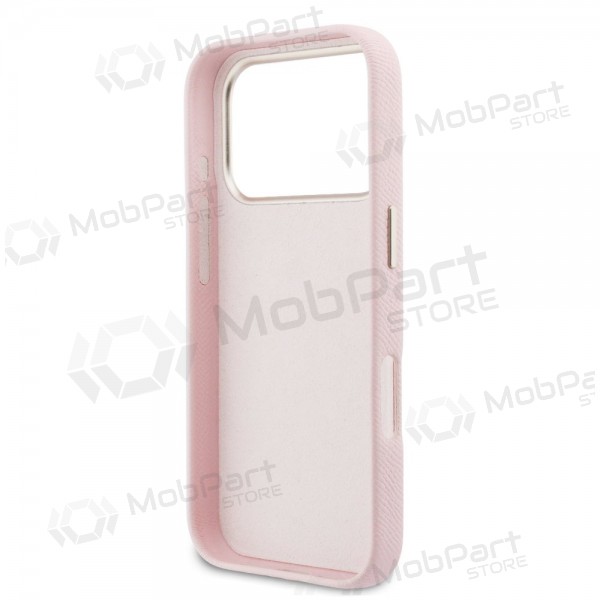 Funda para Apple iPhone 17 Pro Max -Guess PU Grained 4G Resin Metal Logo- (rosa)