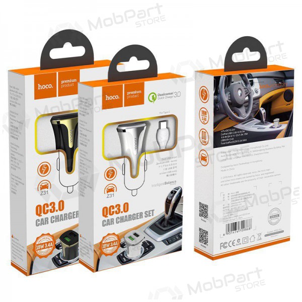 Cargador de coche HOCO Z31 USB + 