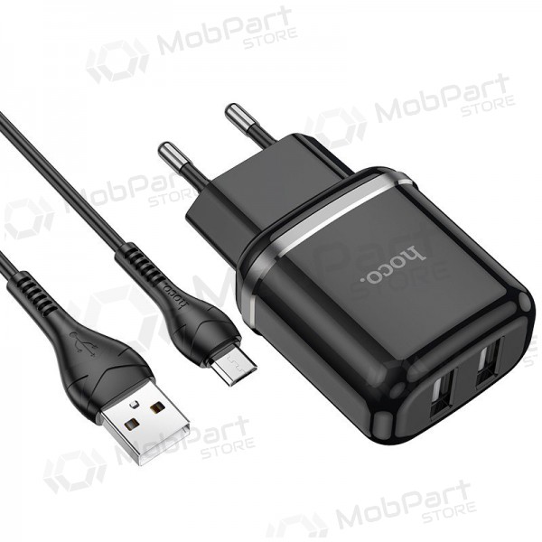 Cargador Hoco N4 + microUSB (2.4A) (negro)