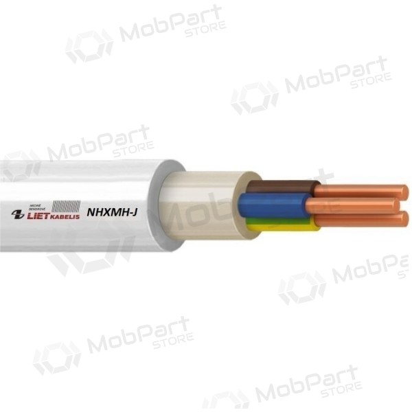 Cable de alimentación Lietkabelis NHXMH-J 3x2.5 mm² de cobre XLPE CPR Cca 300/500 V conductor sólido.