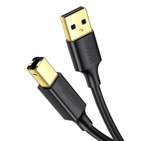 Cable USB para impresoras Ugreen US135 USB-A a USB-B 5 m negro