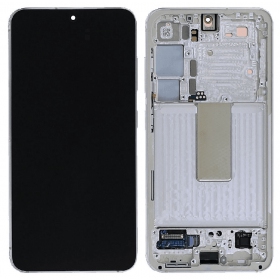 Samsung Galaxy S23 pantalla (kreminė) (con un marco) (original)