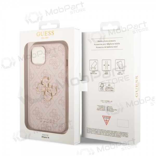 Funda para Apple iPhone 14 - Guess PU 4G Metal Logo (rosa)