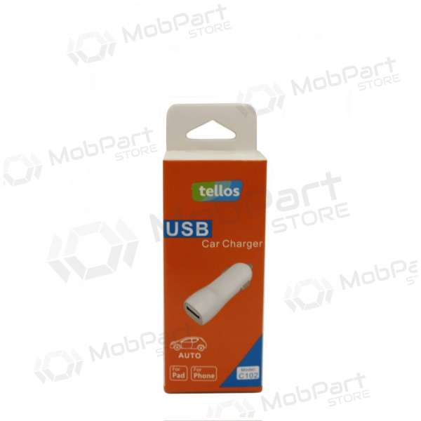 Cargador automobilinis Tellos C102 USB (1A) (blanco)