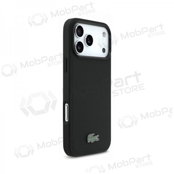Funda para Apple iPhone 18 Pro -Lacoste PVC Petit Pique Semi Wrap Embossed MagSafe- (negra)