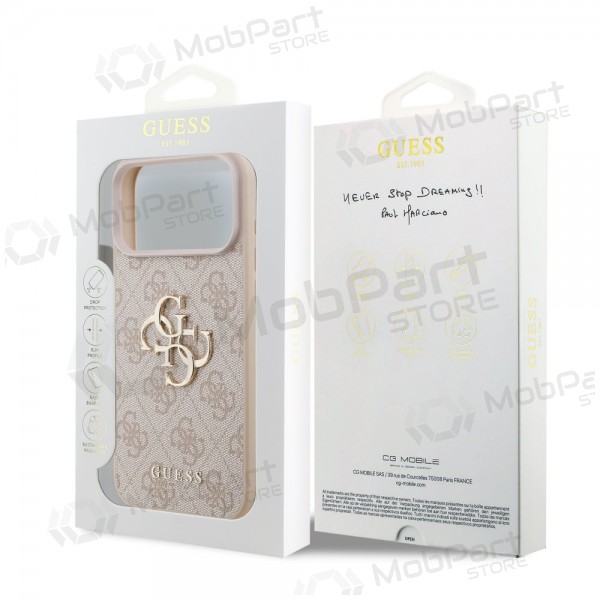Funda para Apple iPhone 17 Pro Max - Guess PU 4G Metal Logo (rosa)