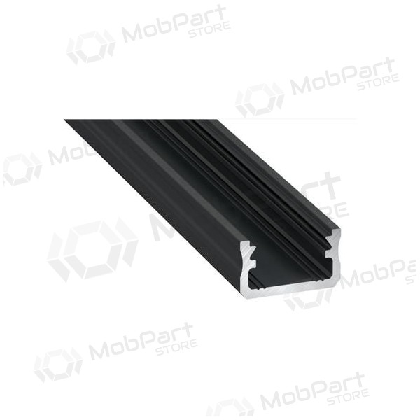 Aliuminis profilis Lumines LED juostoms A (negro, anoduotas, 2m)