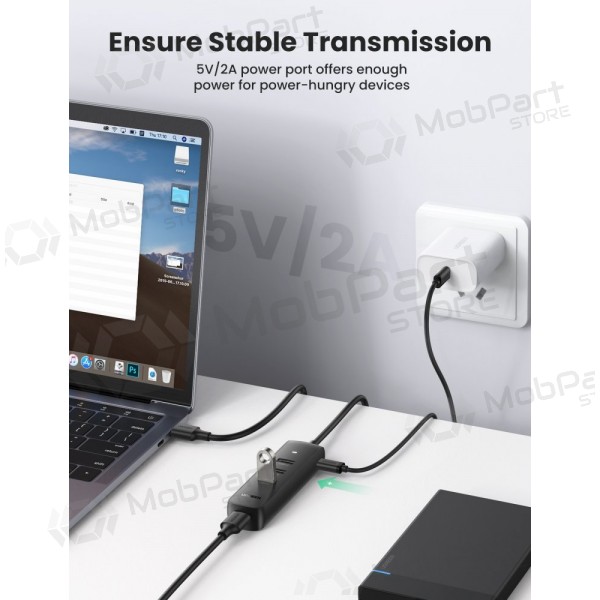 USB šakotuvas Ugreen CM416 USB-A 3.0 to 4xUSB-A 3.0 (10915) negro