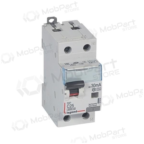 Relé de corriente residual con interruptor automático Legrand 411053 (C, 32A, 2P, 30mA, 230V)