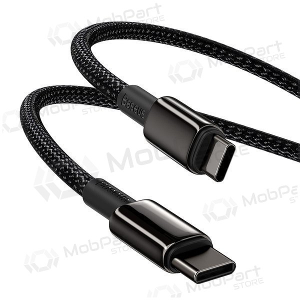 Cable USB Baseus Tungsten Gold Fast Data Tipo-C - Tipo-C 100W 1.0m (negro) CATWJ-01