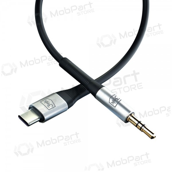 Cable de audio 3mk USB-C a 3.5 mm 1 m negro