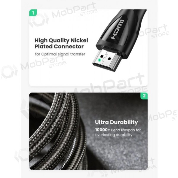 Cable HDMI Ugreen HD140 HDMI 2.1 2 m negro