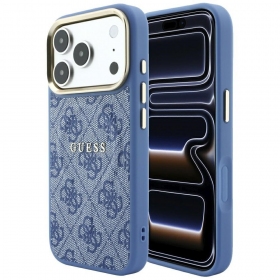 Funda para Apple iPhone 18 Pro Max - Guess PU Leather 4G Gold Frame Embossed MagSafe