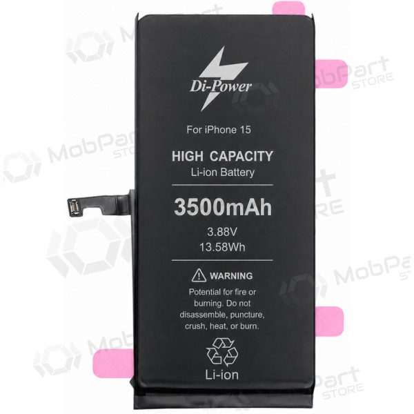 Batería Apple iPhone 15, acumulador Di-Power 3500 mAh (capacidad aumentada)