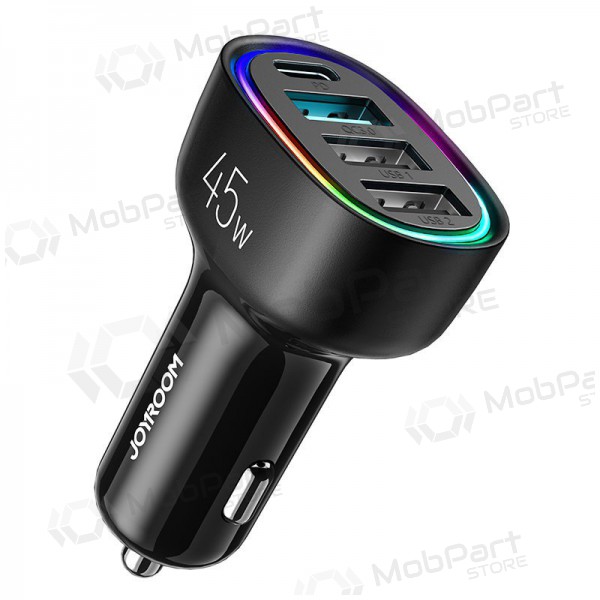 Cargador automobilinis Joyroom JR-CL09 LED 4xUSB (PD, QC) 45W (negro)