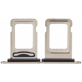 Bandeja de tarjeta SIM (Doble) para Apple iPhone 15 Pro, 15 Pro Max (Titanio Natural)