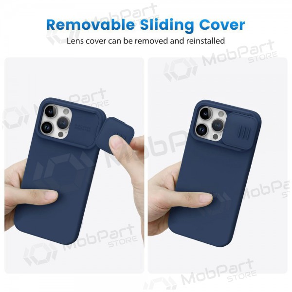 Apple iPhone 15 funda „Nillkin Silicone“ (azul oscuro)