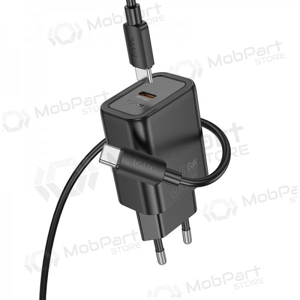 Cargador de teléfono Hoco N62 GaN USB-C con cable USB-C de 1 m negro