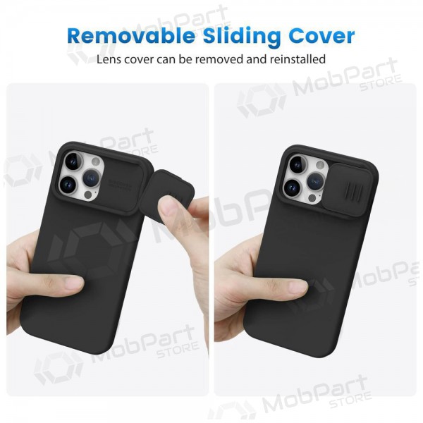 Apple iPhone 15 funda „Nillkin Silicone“ (negro)
