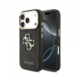 Funda para Apple iPhone 18 Pro - Guess PU Leather 4G Metal Logo Gold Frame