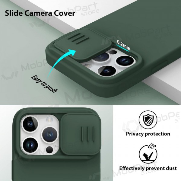 Apple iPhone 15 Pro funda „Nillkin Silicone“ (verde oscuro) Apple iPhone 15 Pro funda „Nillkin Silicone“ (verde oscuro)