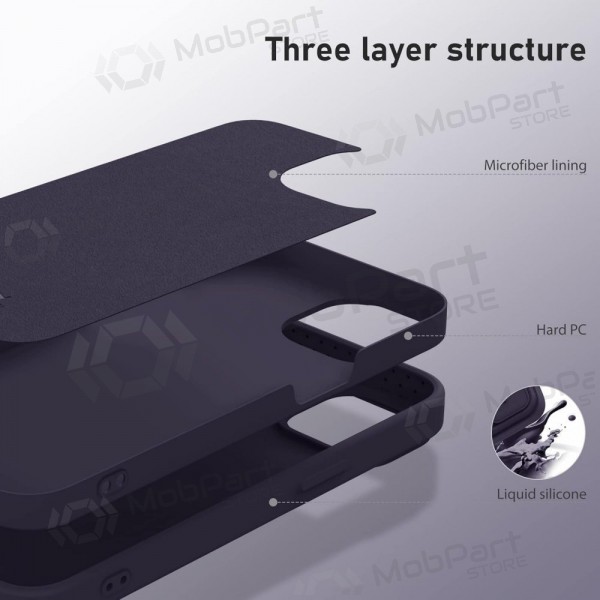 Apple iPhone 15 Pro funda „Nillkin Silicone“ (tamsiai violeta) Apple iPhone 15 Pro funda „Nillkin Silicone“ (tamsiai violeta)