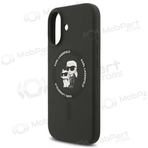 Funda para Apple iPhone 17 -Karl Lagerfeld Liquid Silicone Karl and Choupette MagSafe- (negra)