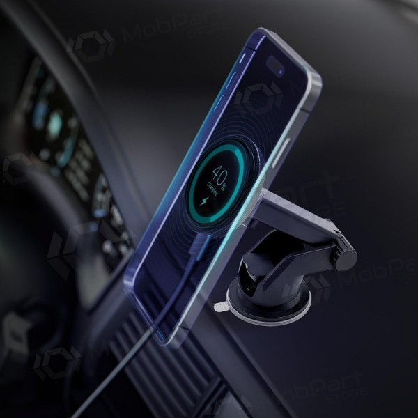 Soporte de teléfono para coche con carga inalámbrica 3MK Car MagCharger 15 W para salpicadero.