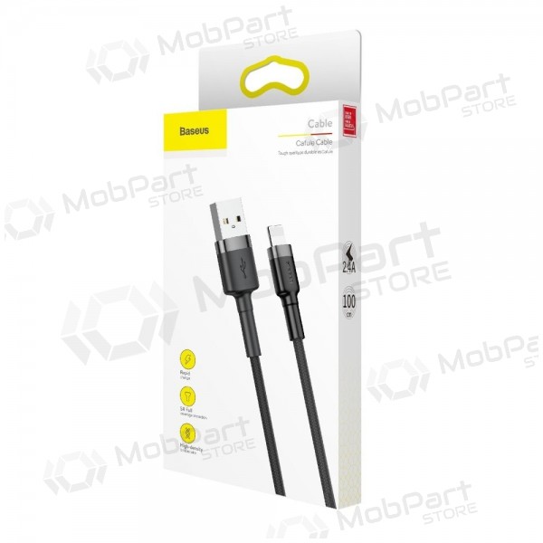 USB cable Baseus Cafule USB-A to Lightning 2.4A 1.0m gris-negro CALKLF-BG1