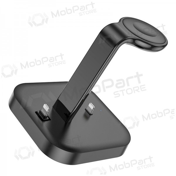 Cargador inalámbrica Hoco CW43 Graceful 3-in-1 negro
