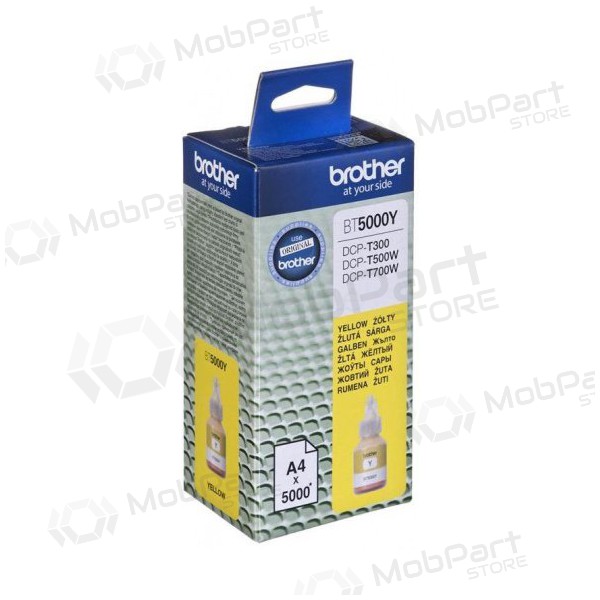 Brother DCP-T300/ T500W/ T700W (BT5000Y), amarillo cartucho para impresoras de inyección de tinta, 5000 paginas.