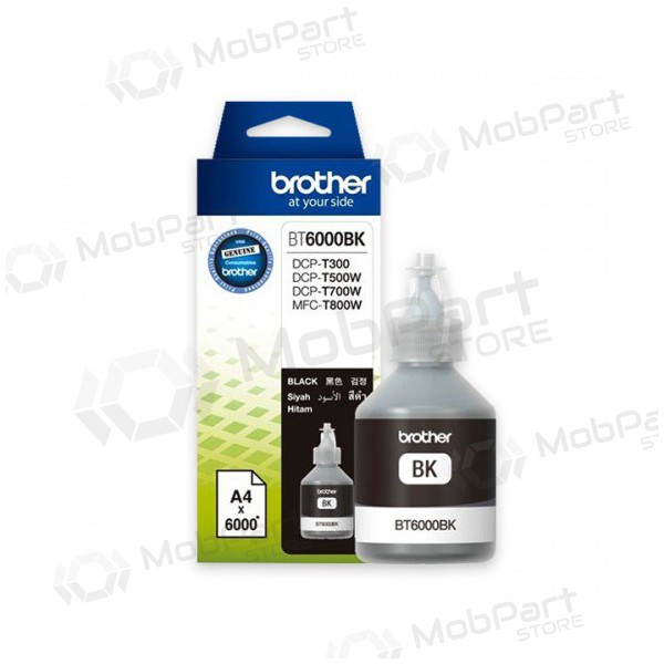 Brother DCP-T300/ T500W/ T700W (BT6000BK), negro cartucho para impresoras de inyección de tinta, 6000 paginas.